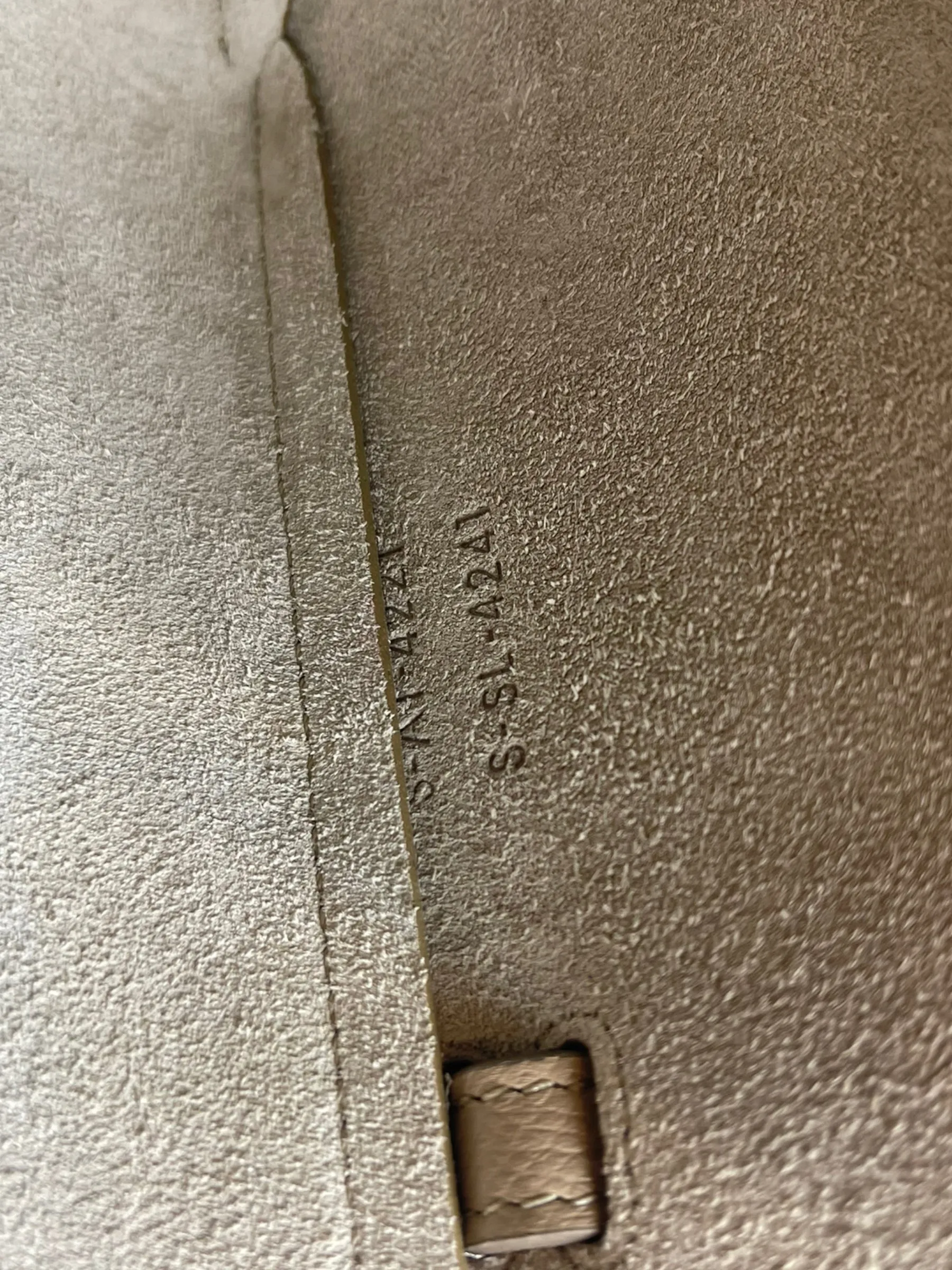 Celine Taupe Textured Calfskin Leather "Nano Belt" Bag