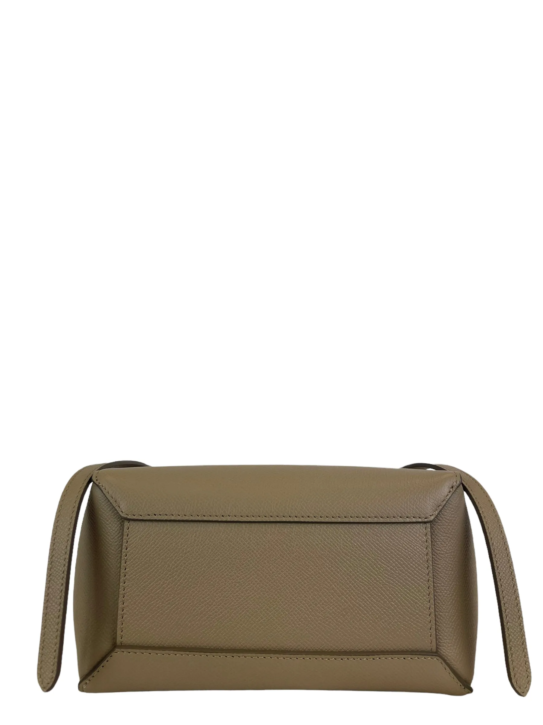 Celine Taupe Textured Calfskin Leather "Nano Belt" Bag