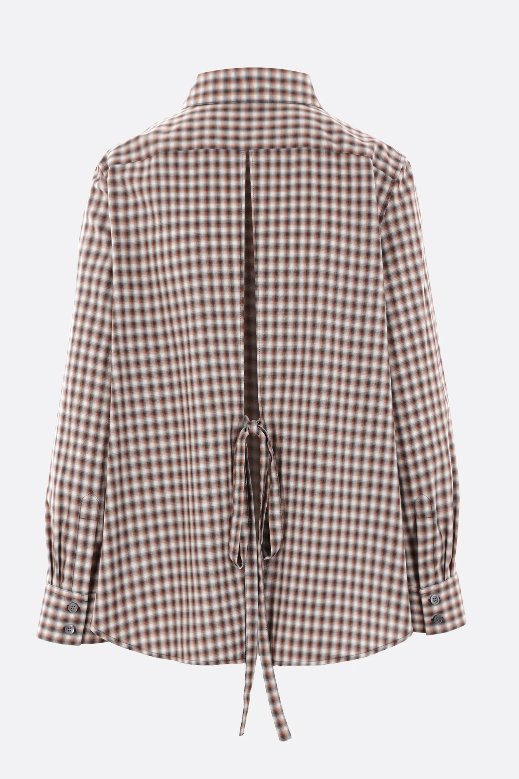 check cotton trapeze shirt