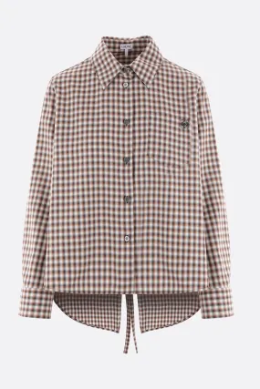 check cotton trapeze shirt