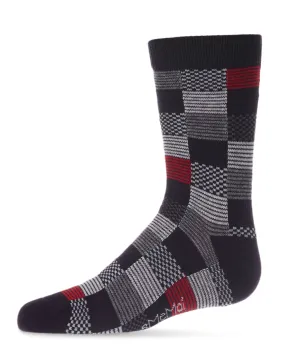 Checkerboard Boys Cotton Blend Crew Sock