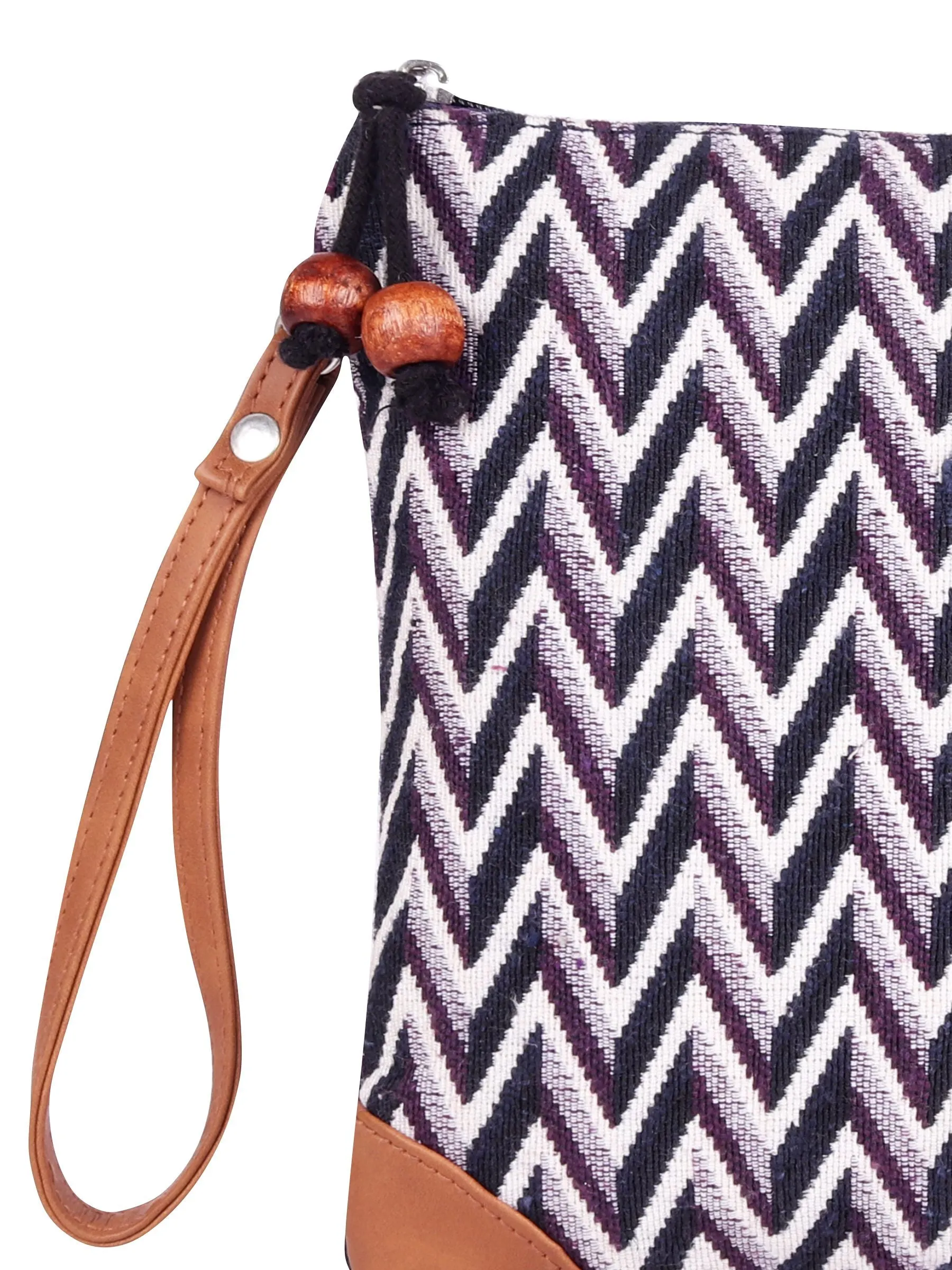 Chevron Zig Zag Jacquard Multi Purpose Pouch