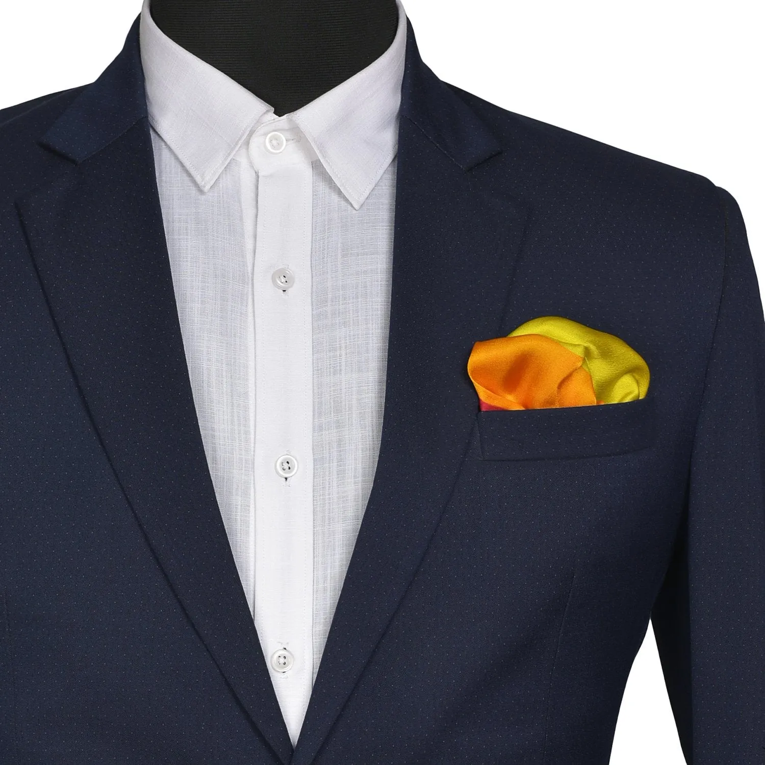 Chokore 4-in-1 Multicolor Pure Silk Pocket Square, from the Solids Line