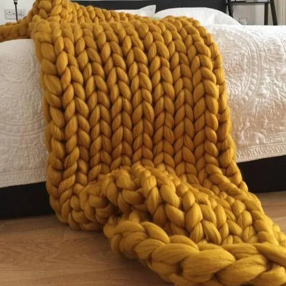 Chunky Knit Throw Blanket