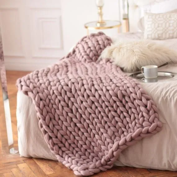 Chunky Knit Throw Blanket