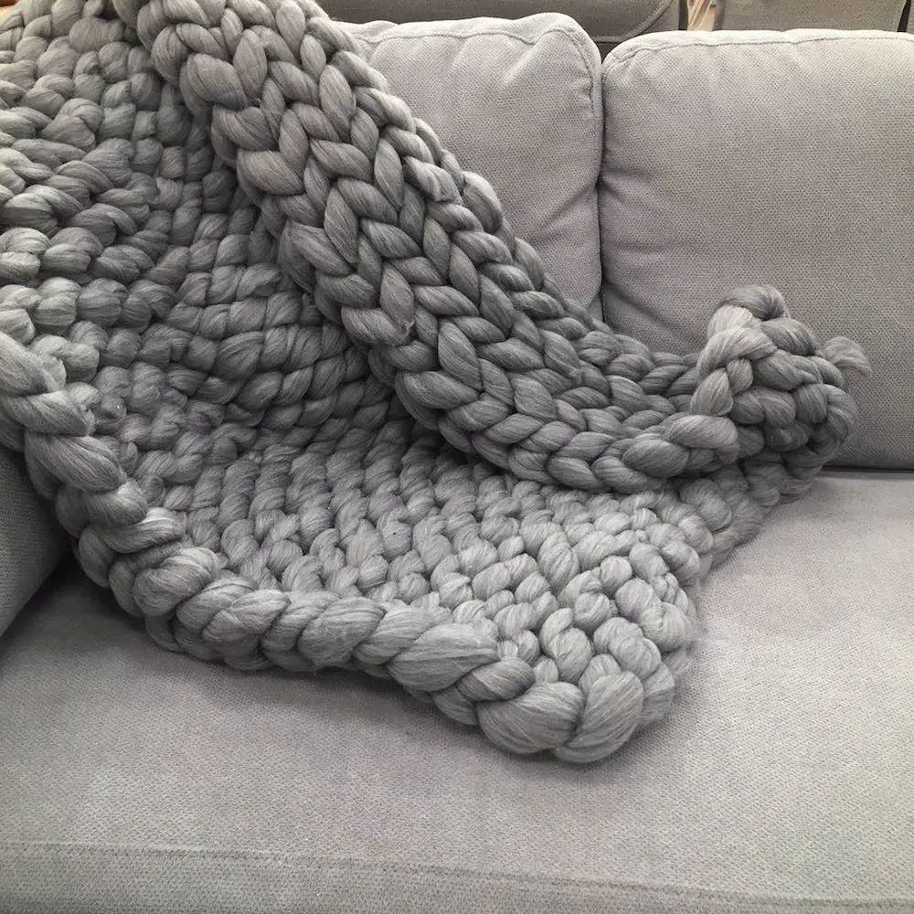 Chunky Knit Throw Blanket