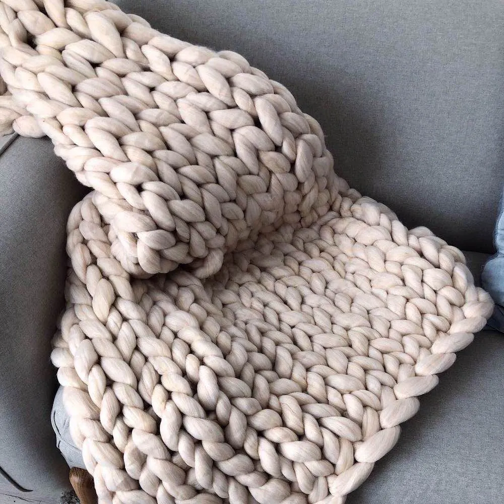 Chunky Knit Throw Blanket