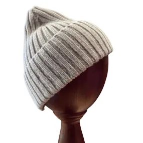 Chunky Rib Superfine Lambswool Hat - Oatmeal