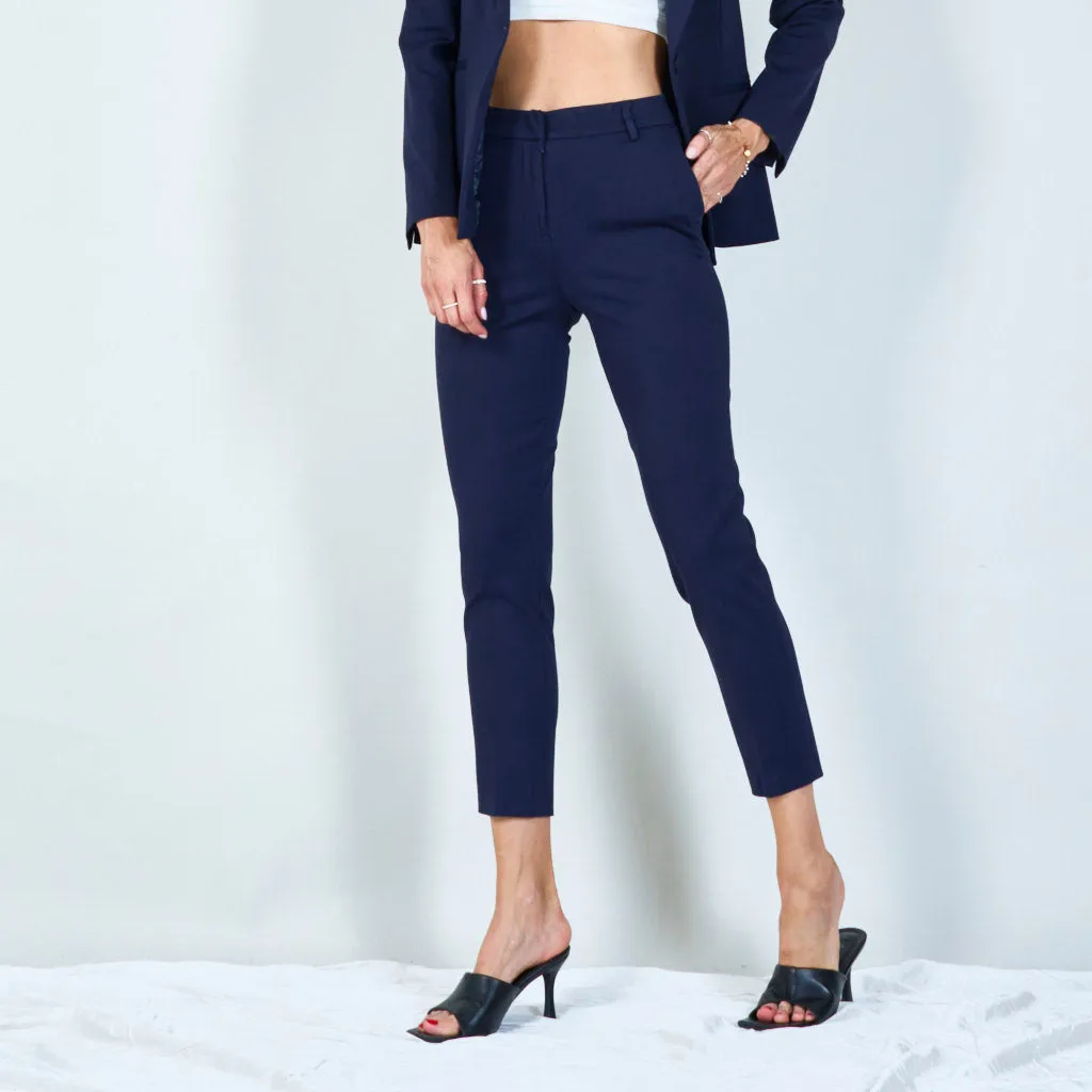 Classic tailored pants with belt loops wholesale