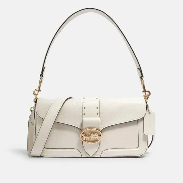 COACH Georgie Shoulder Bag In Colorblock Signature Canvas With Rivets Bag