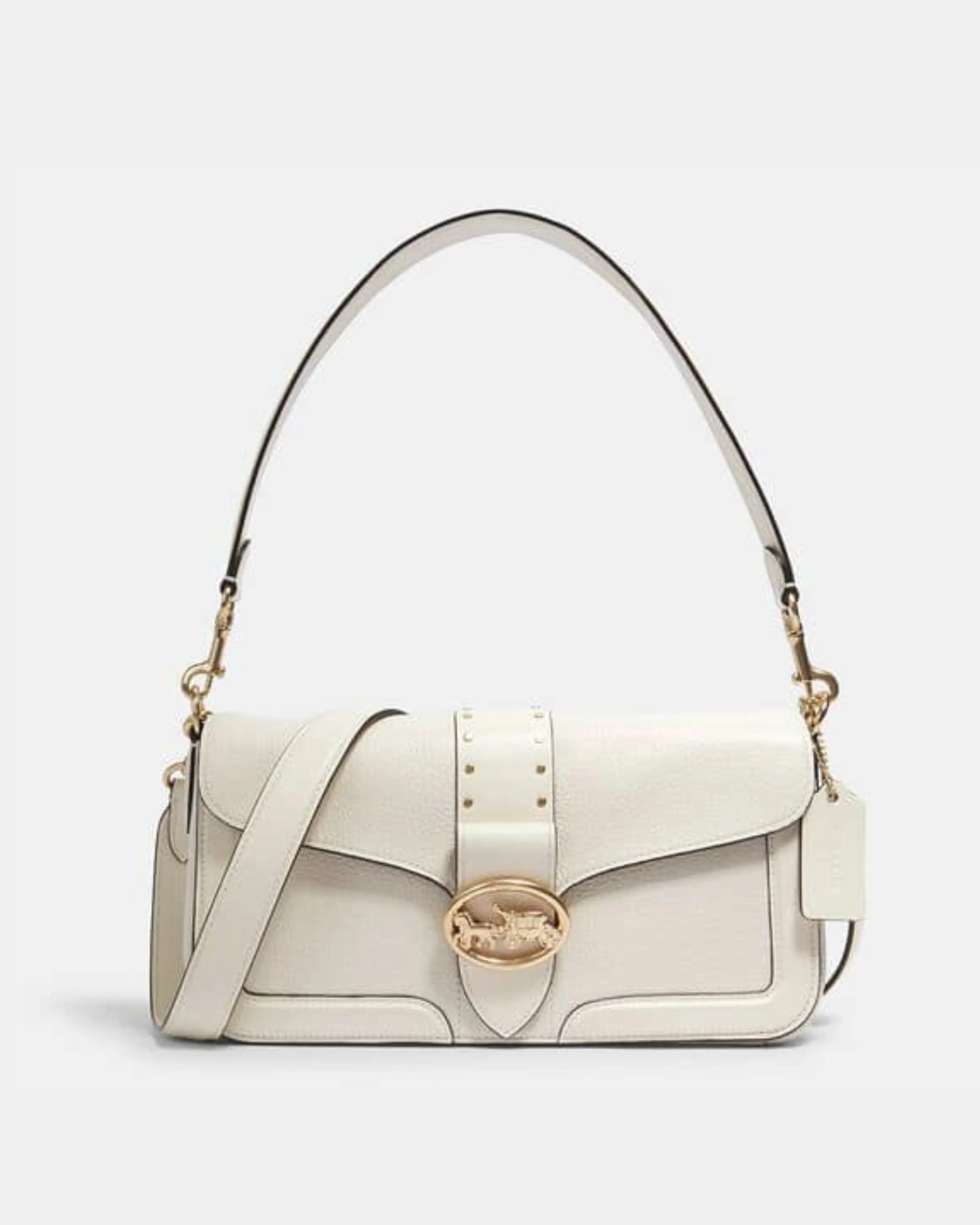 COACH Georgie Shoulder Bag In Colorblock Signature Canvas With Rivets Bag