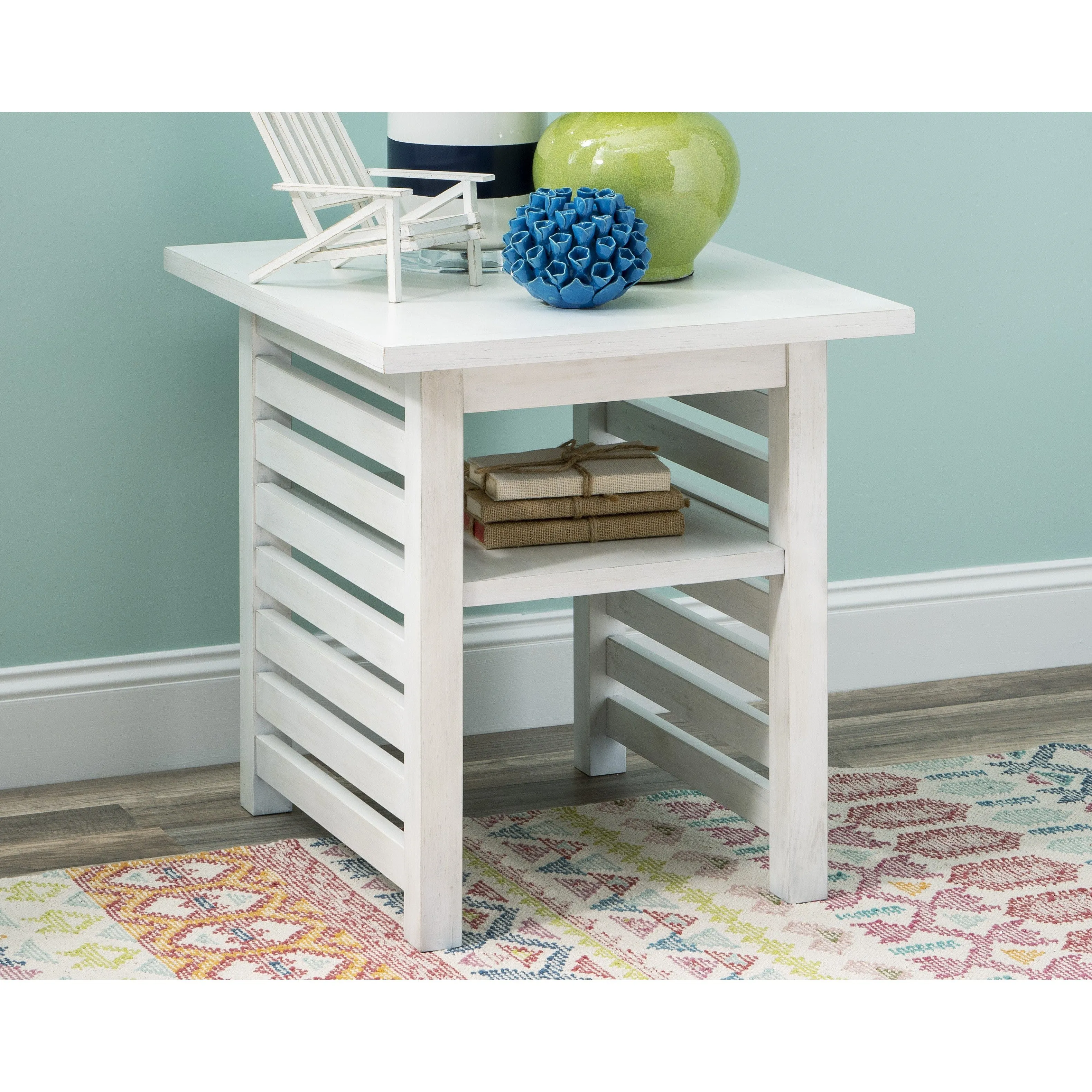 Coastal White 22" Square End Table