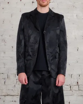 COMME des GARÇONS HOMME Plus Nylon Jacquard Camo Pattern Blazer Black