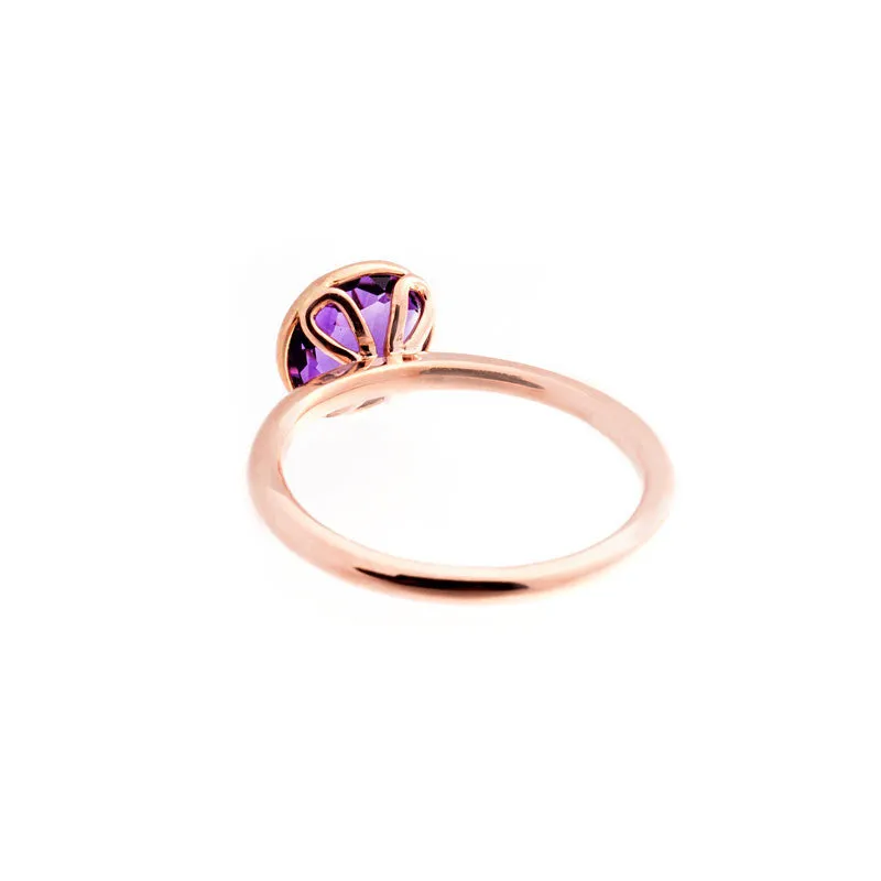 Como Collection 8mm Round Amethyst Ring