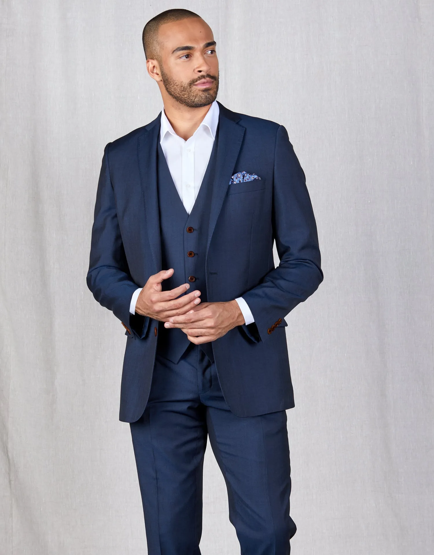 Cooper Blue Contrast Twill Suit