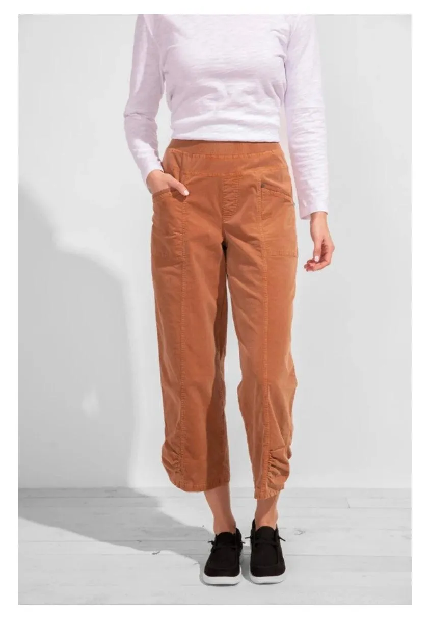 Corduroy Ruched Stretch Flood Pant by Escape