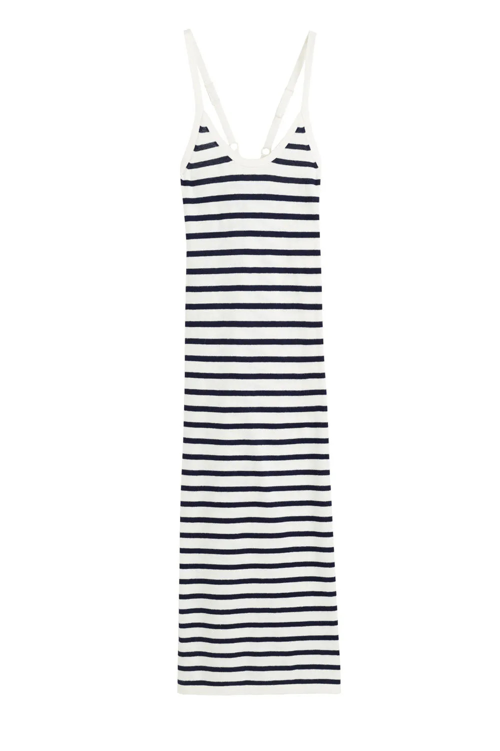 Cream Cotton-Linen Summer Breton Dress