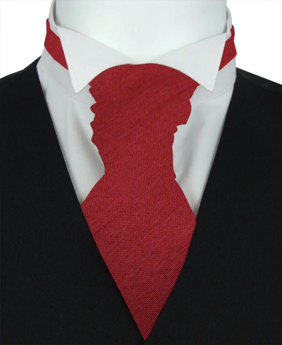 Crimson Shantung Boys Wedding Cravat