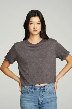 Cropped Crew Neck Short Sleeve Tee