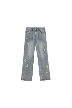 Cross Star Distressed Jeans