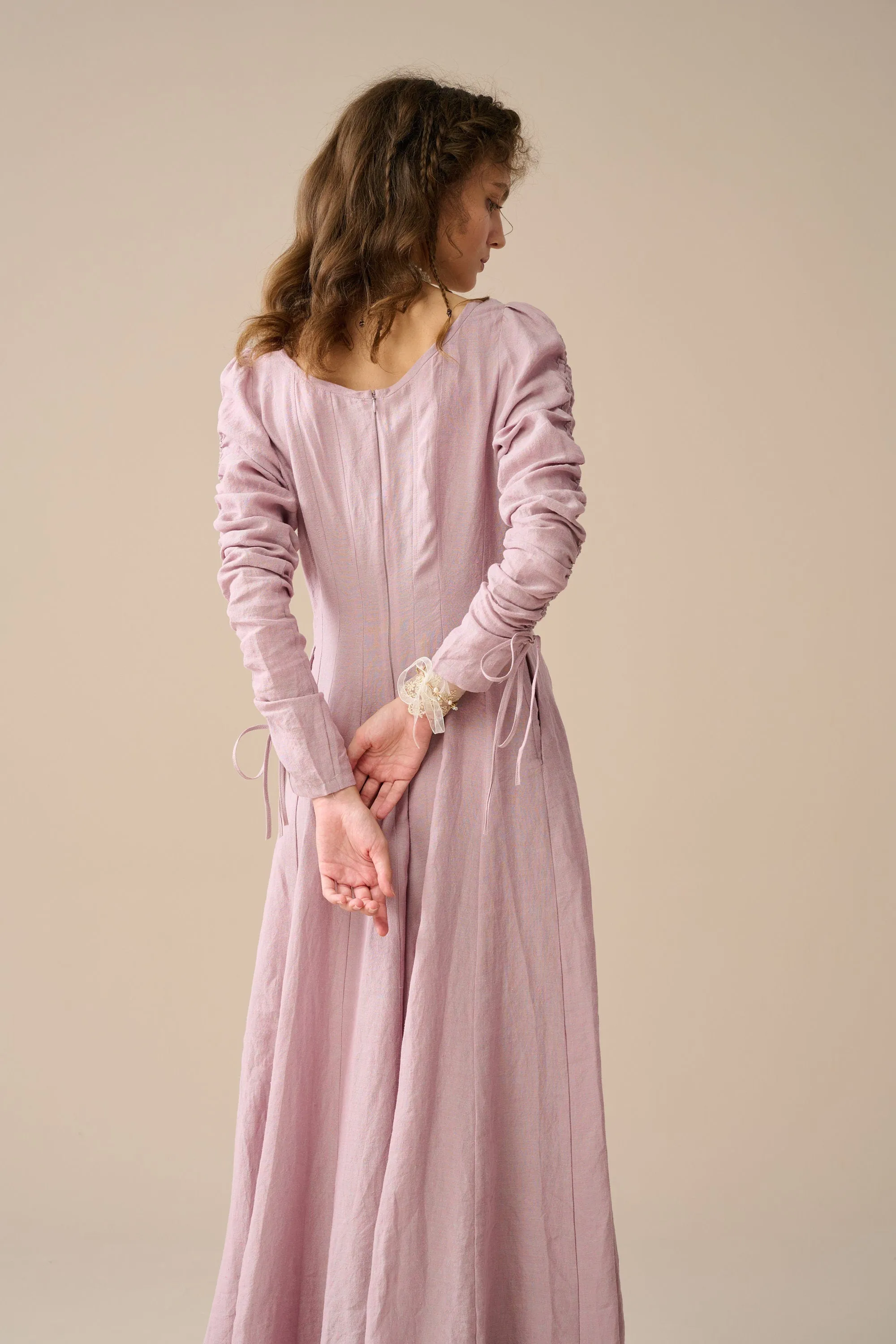 Crystal 17 | vicotian maxi linen dress