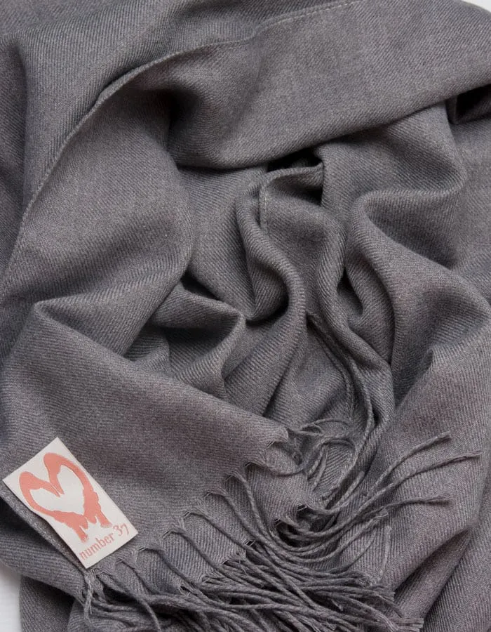 Dark Grey Wedding Pashmina