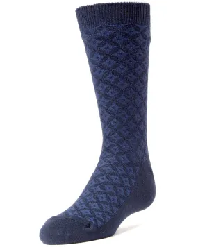 Diamonds and Dots Boys Dress Cotton Blend Crew Socks