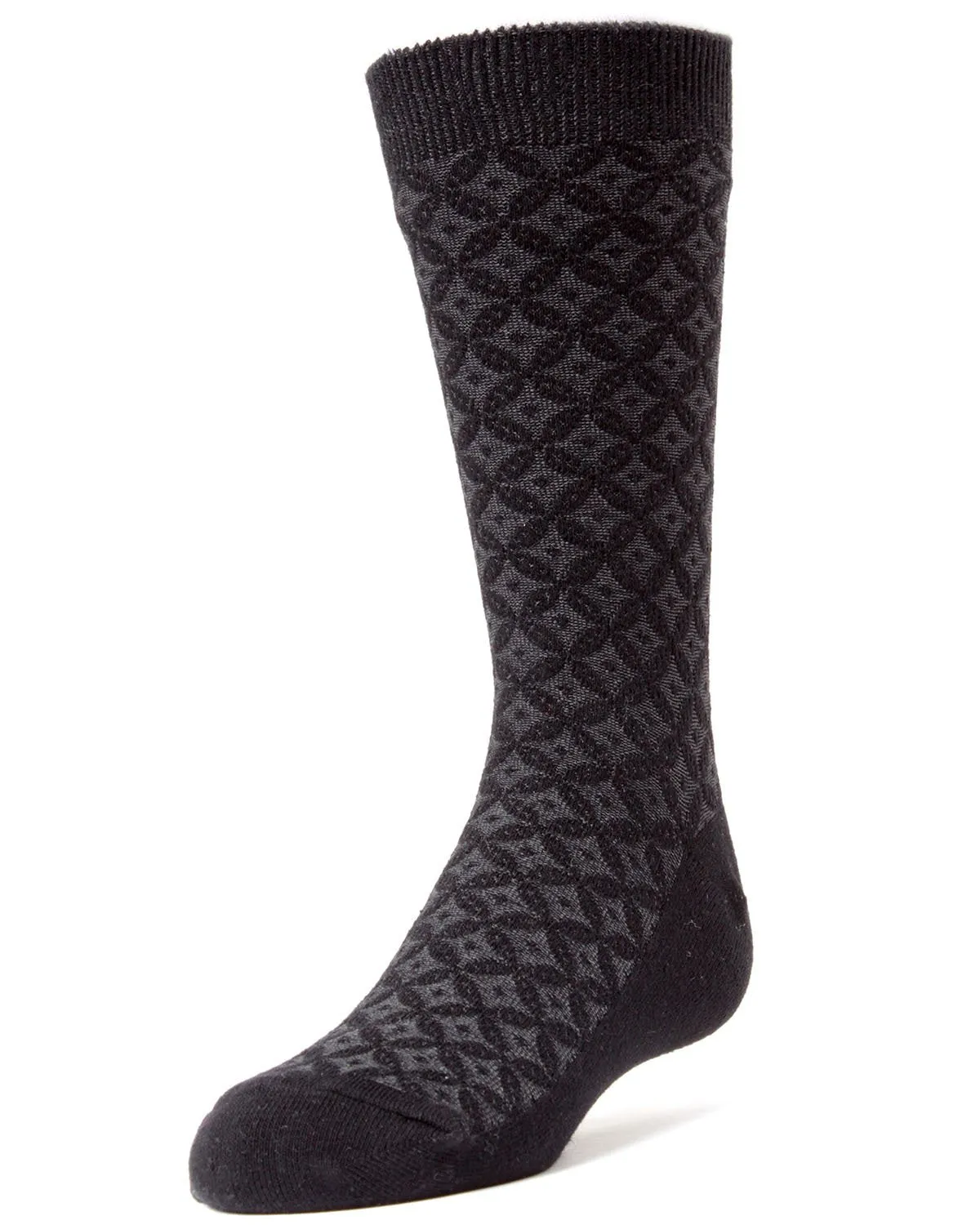 Diamonds and Dots Boys Dress Cotton Blend Crew Socks