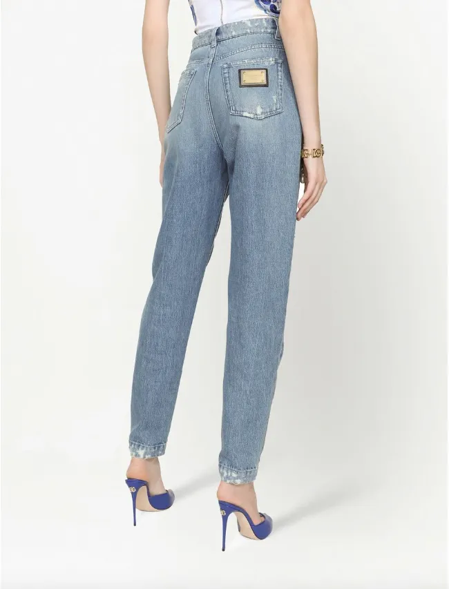 Dolce & Gabbana distressed straight-leg trousers