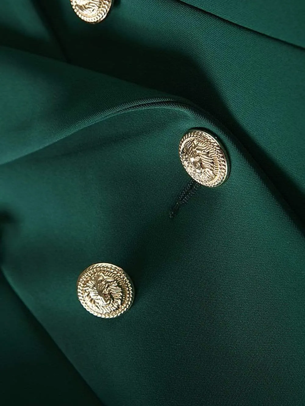 Double-Breasted Crêpe Blazer in Green