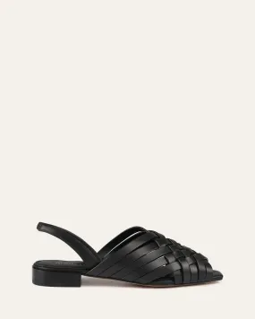 ELLIE CASUAL FLATS BLACK LEATHER