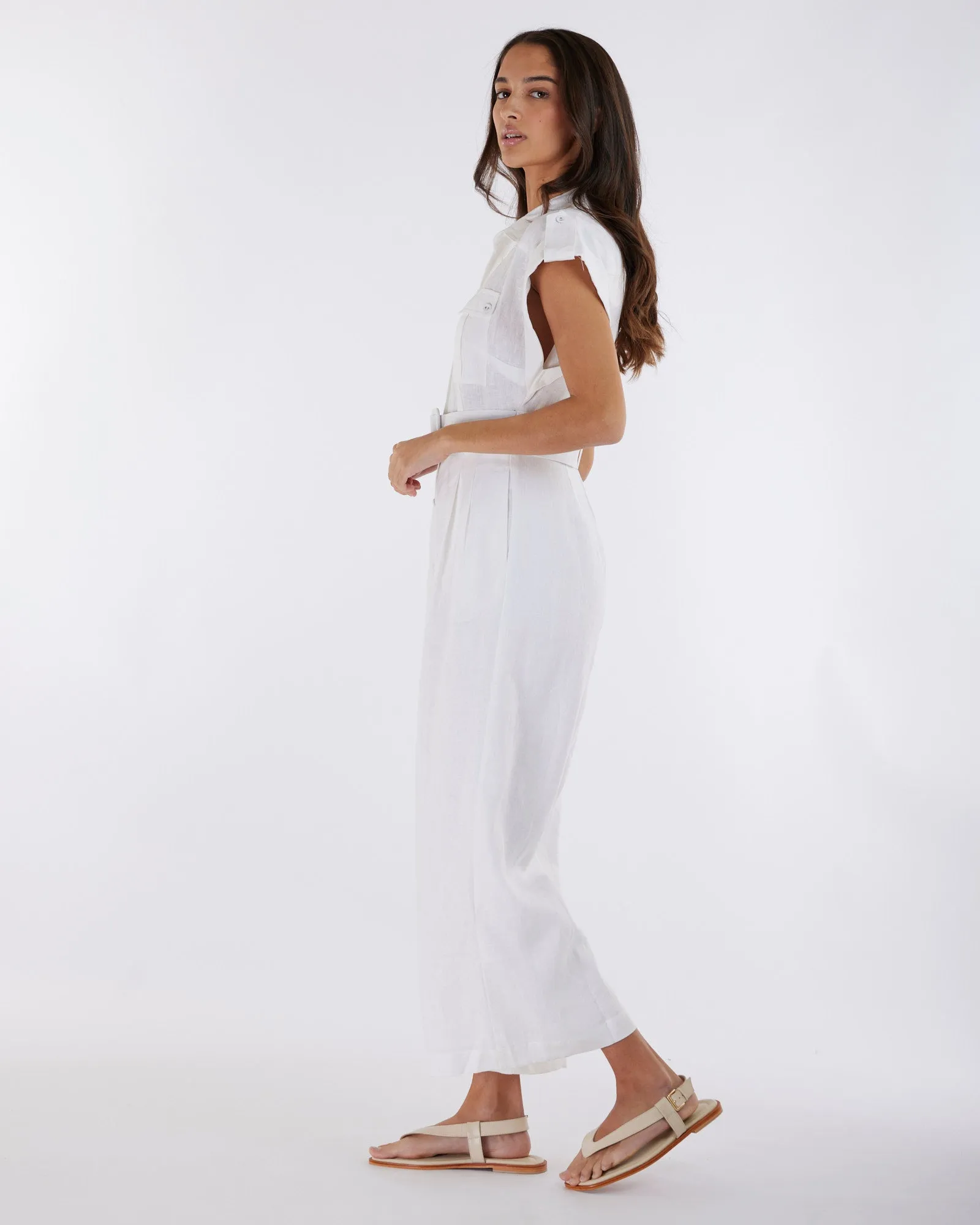 Esra Utility Jumpsuit - White