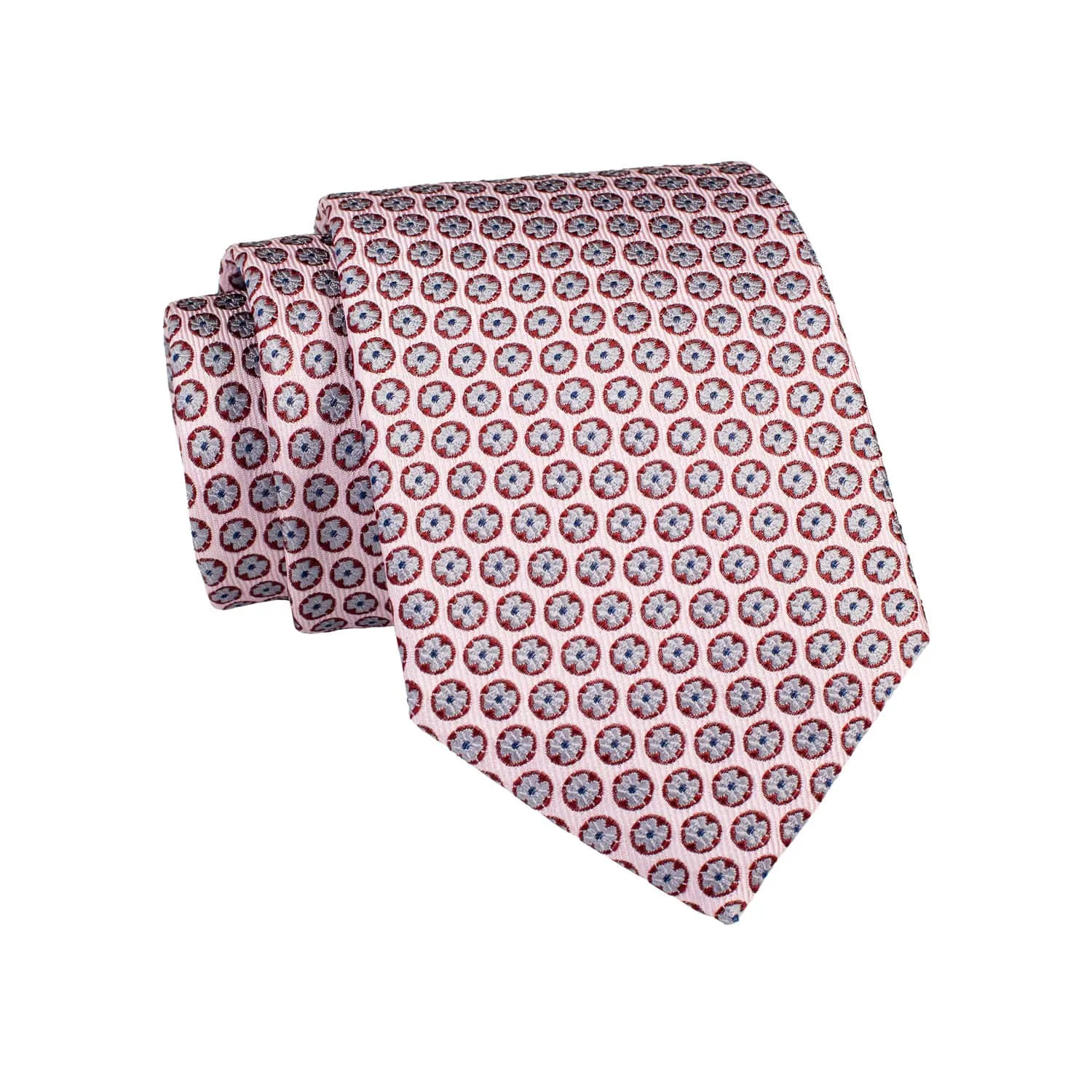 Fall River Foulard Silk Tie, Pink / Grey