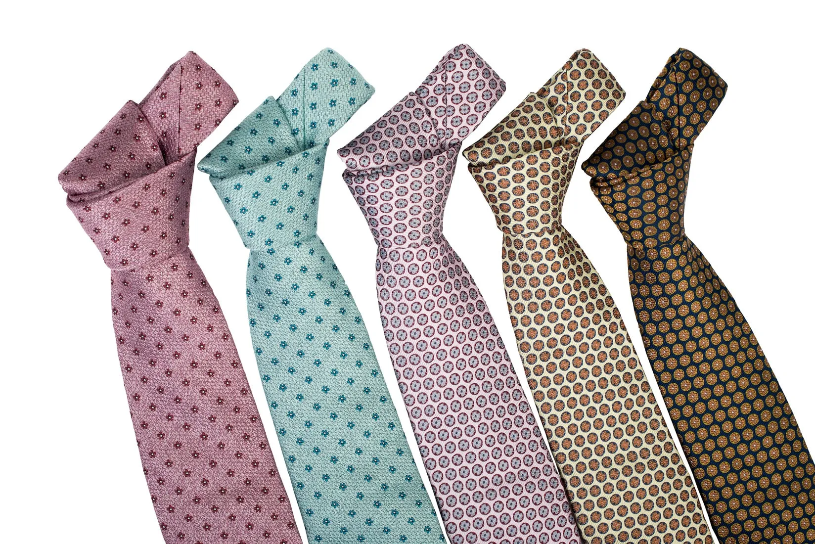 Fall River Foulard Silk Tie, Pink / Grey