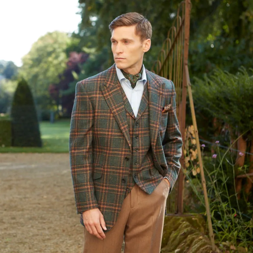 Faulkner Green and Beige Check Tweed Jacket