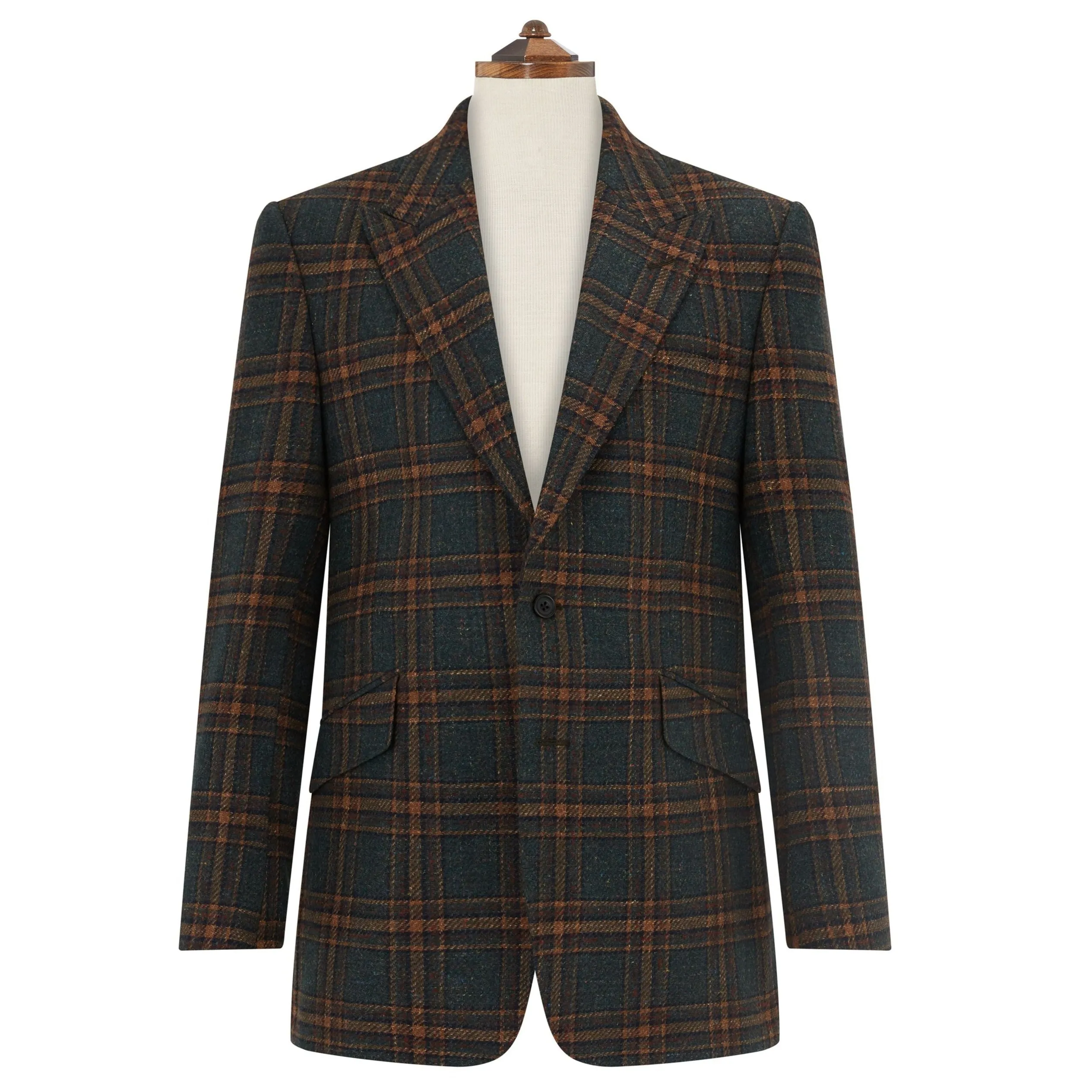 Faulkner Green and Beige Check Tweed Jacket