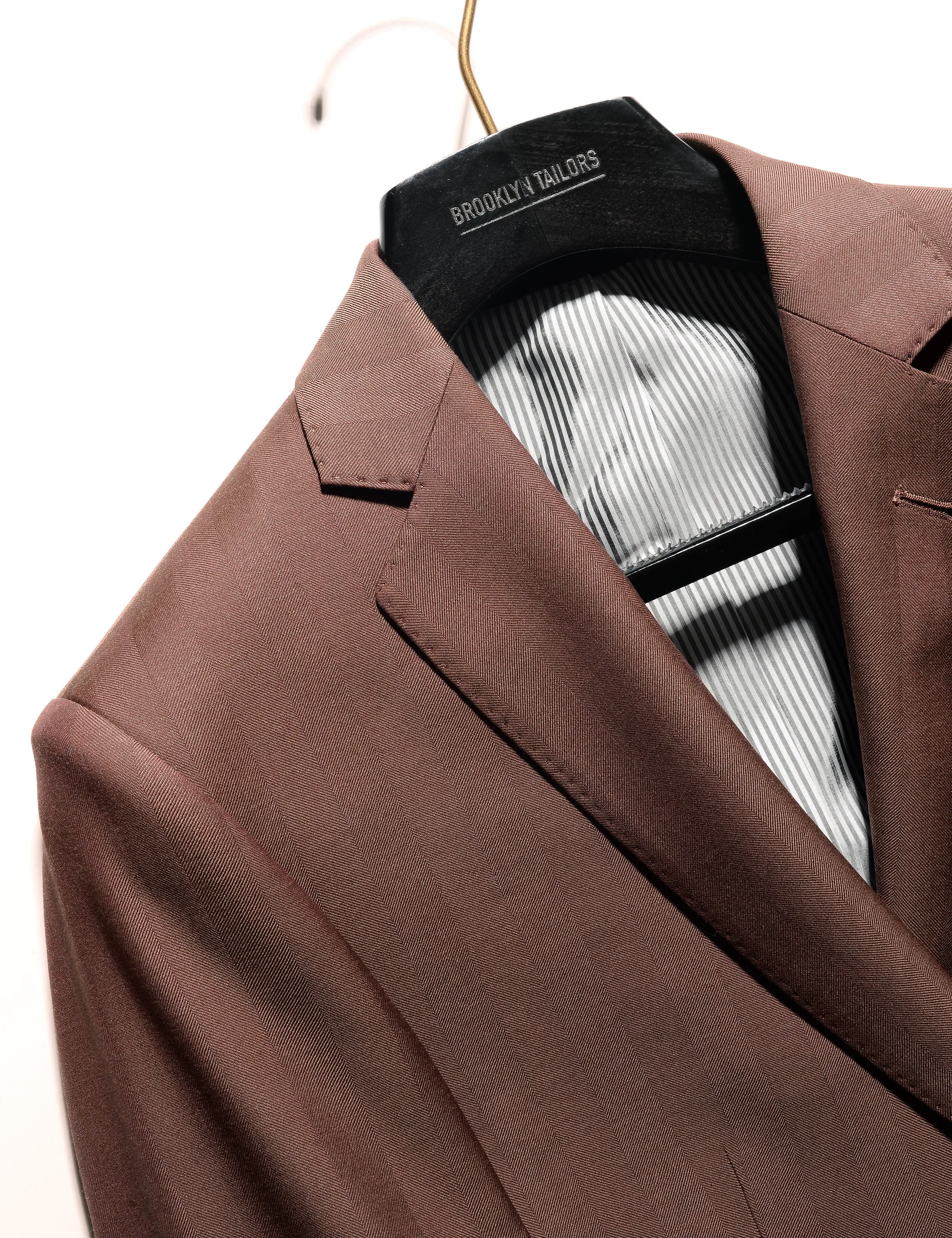 FINAL SALE: BKT50 Tailored Jacket in Wool Herringbone - Sepia