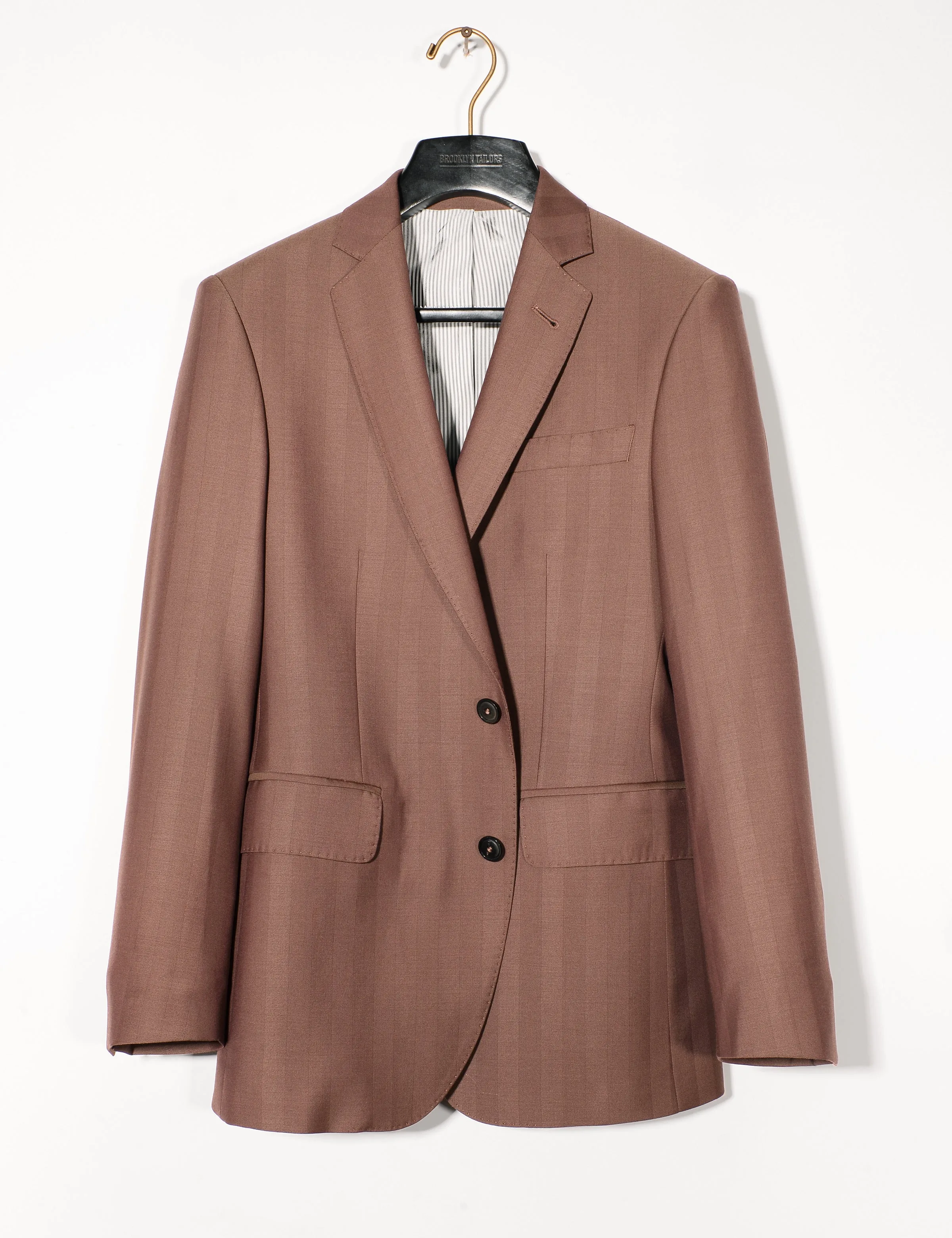 FINAL SALE: BKT50 Tailored Jacket in Wool Herringbone - Sepia