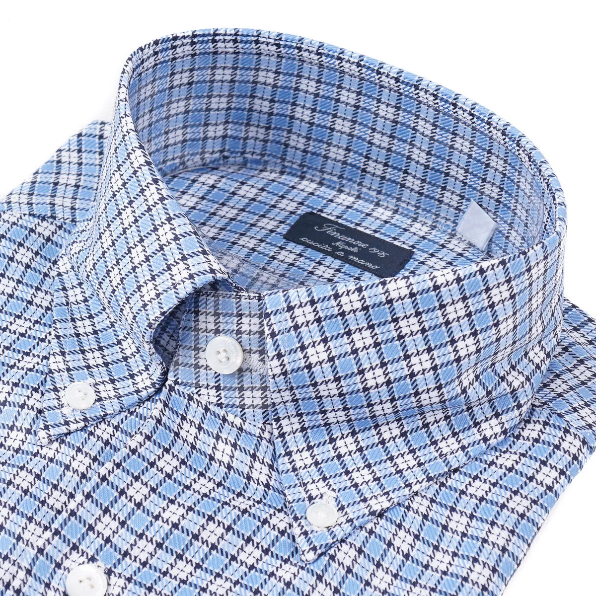 Finamore Woven Check Cotton Shirt