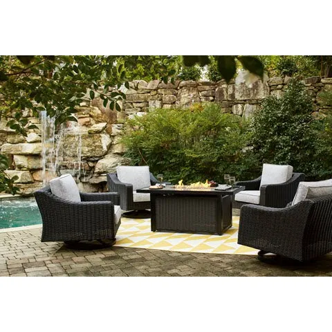 Fire Island Black Outdoor Swivel Rocker Chair