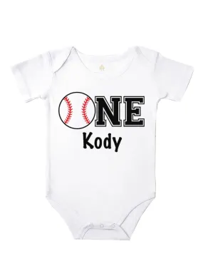 First Birthday Baseball Bodysuit