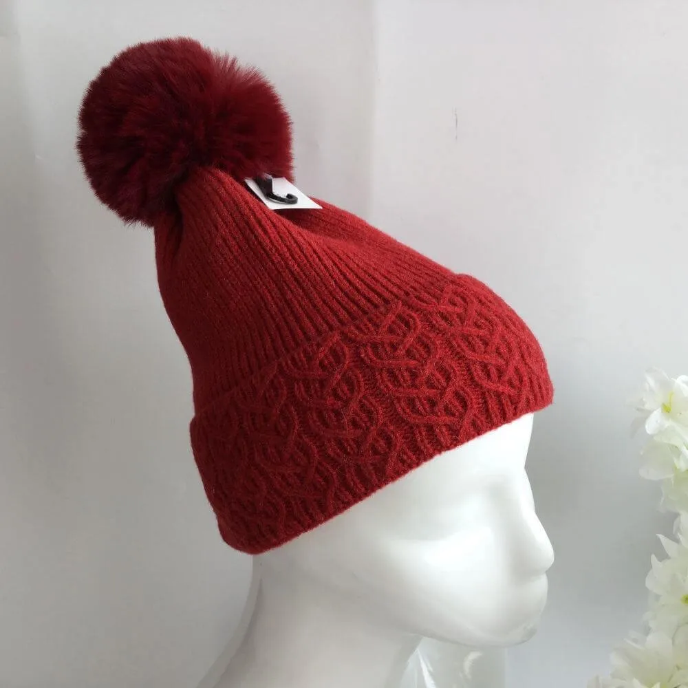 Fleece Lined Cable Bobble Hat