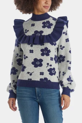 Flower School Ruffle Mock Neck Sweater