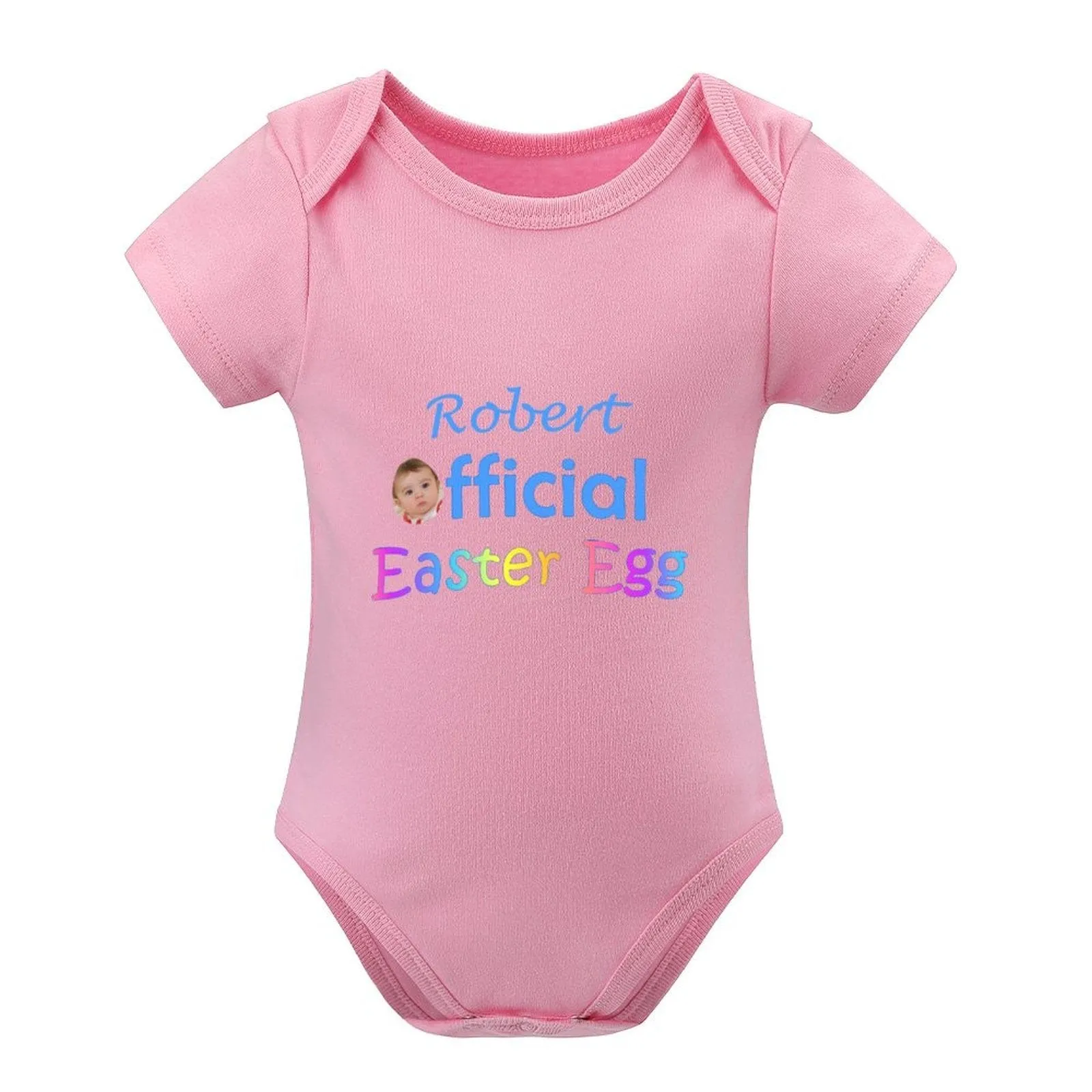 #For 3M-2T Custom Face&Name Easter Egg Newborn Baby Bodysuit Girls Boys Baby Jumpsuit Personalized Summer Bubble Romper