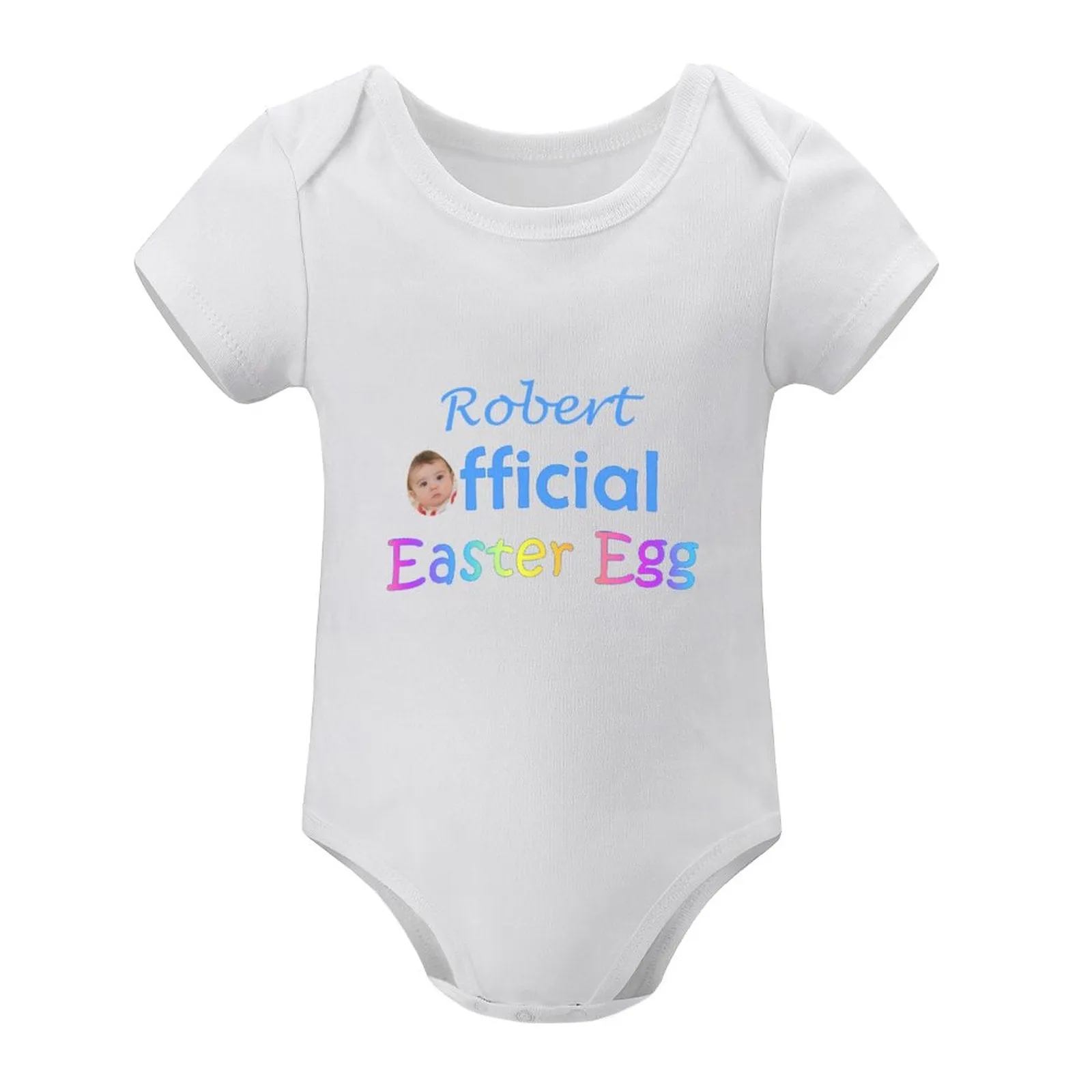 #For 3M-2T Custom Face&Name Easter Egg Newborn Baby Bodysuit Girls Boys Baby Jumpsuit Personalized Summer Bubble Romper