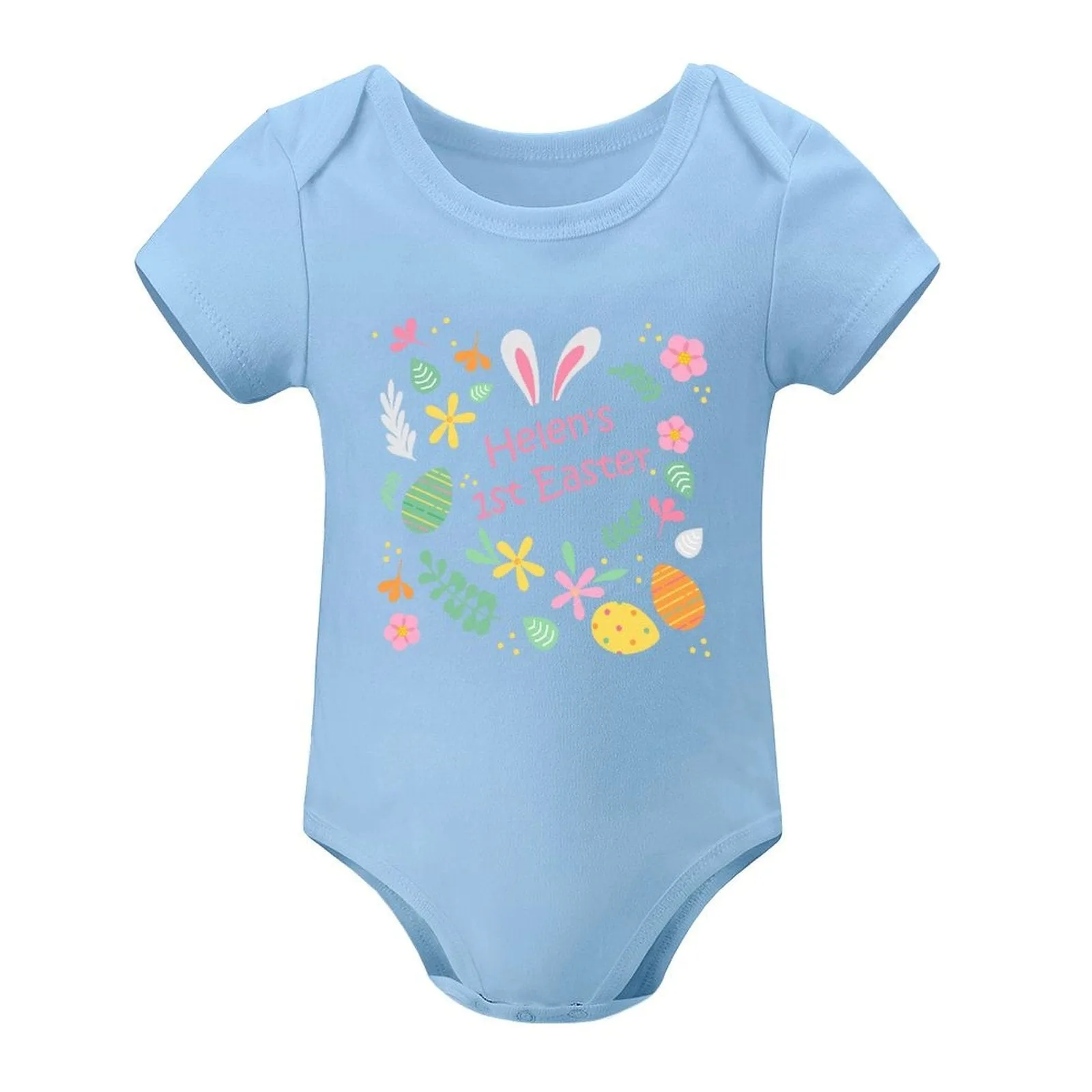 #For 3M-2T Custom Name Happy Flowers Newborn Baby Bodysuit Girls Boys Baby Jumpsuit Personalized Summer Bubble Romper