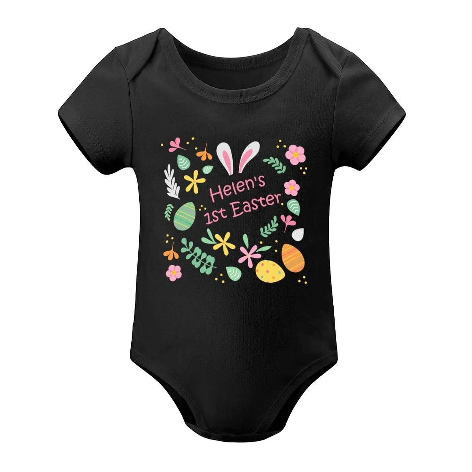 #For 3M-2T Custom Name Happy Flowers Newborn Baby Bodysuit Girls Boys Baby Jumpsuit Personalized Summer Bubble Romper