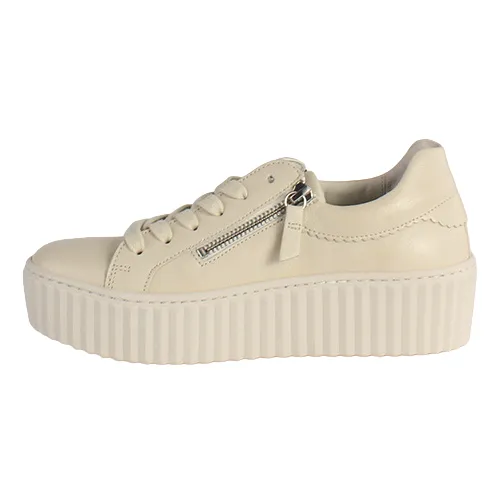 Gabor Ladies Platform Trainers - 43.200.22 - Beige