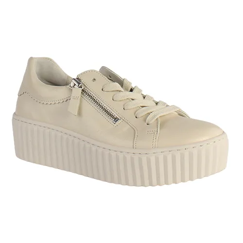 Gabor Ladies Platform Trainers - 43.200.22 - Beige