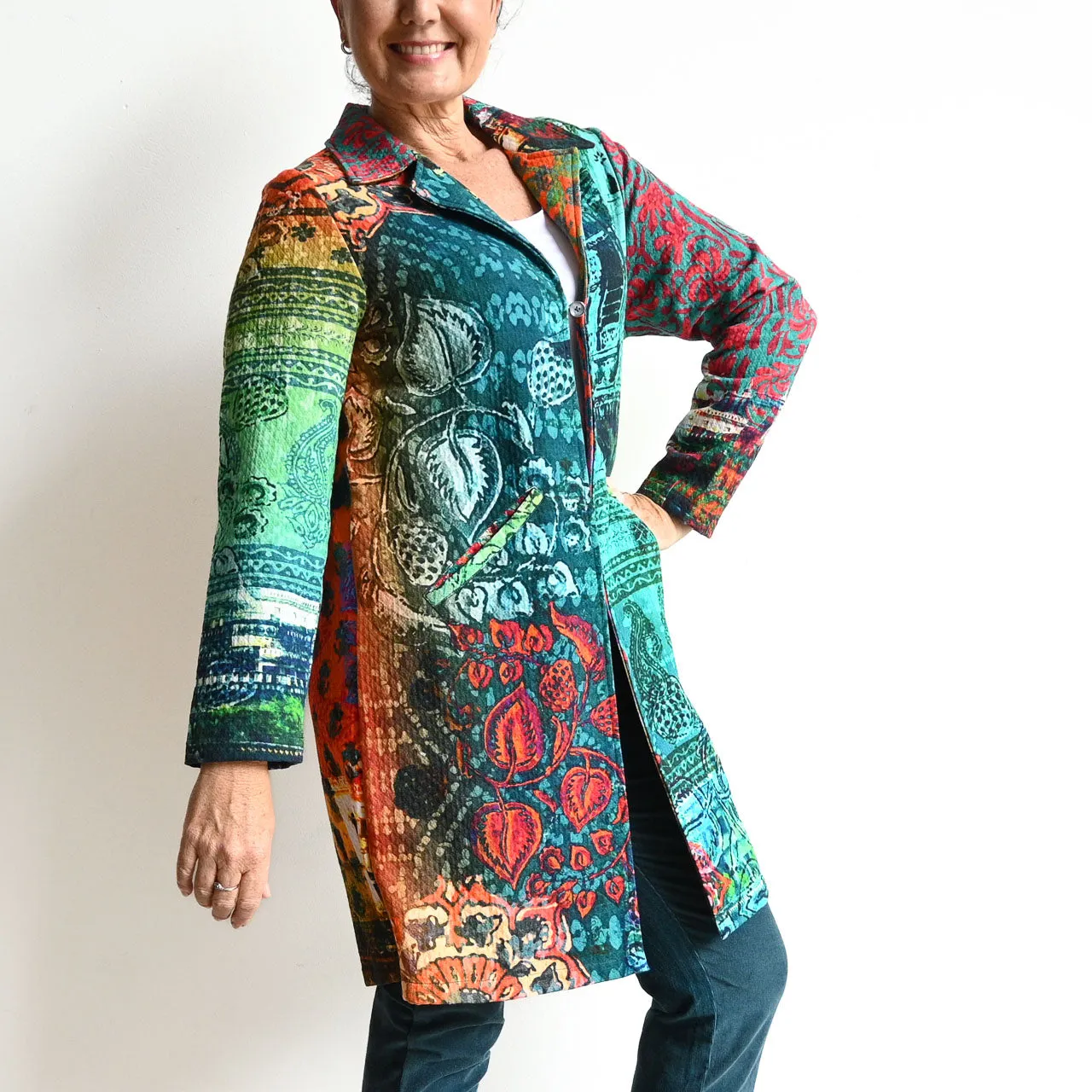 Gallery Coat Jacket by Orientique Australia - Emerald City - 62657